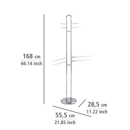 WENKO 15581100 - Håndklædestativ PALERMO 55,5x168 cm poleret krom