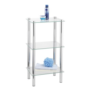 WENKO 15851100 - Reol YAGO 40x74 cm sølv/transparent