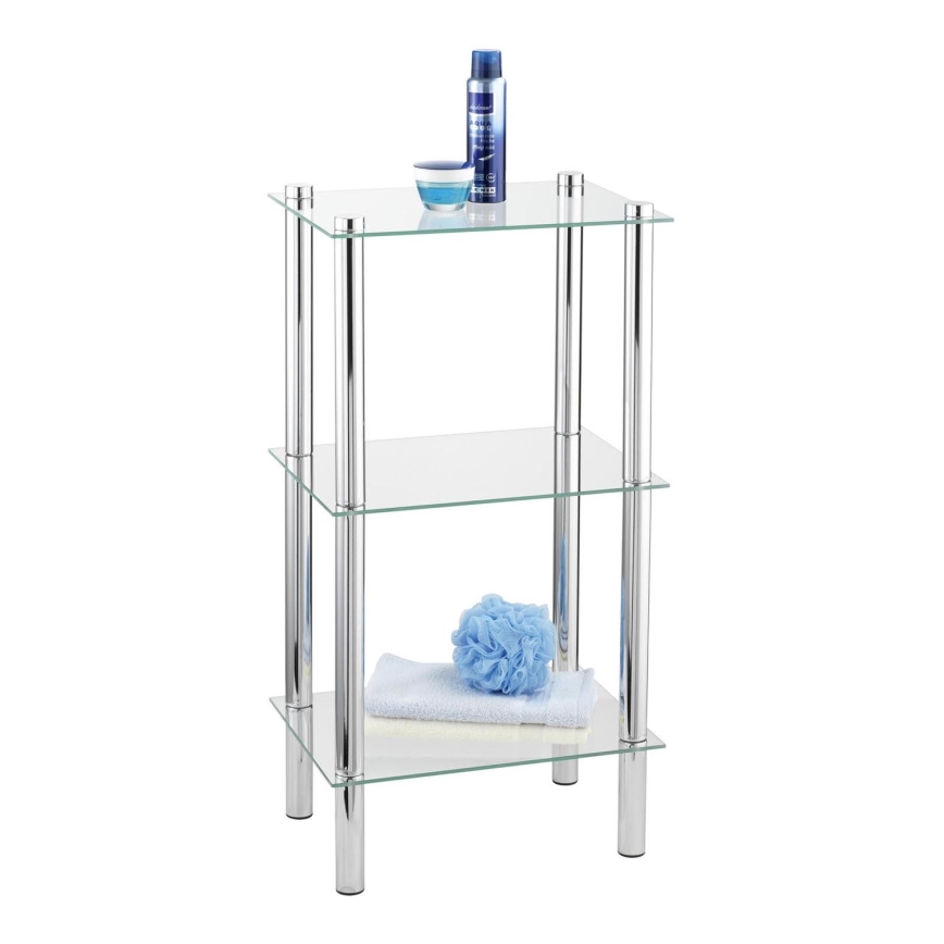 WENKO 15851100 - Reol YAGO 40x74 cm sølv/transparent