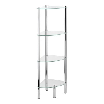 WENKO 15852100 - Reol YAGO 30x104 cm rustfrit stål/sølvfarvet/gennemsigtig