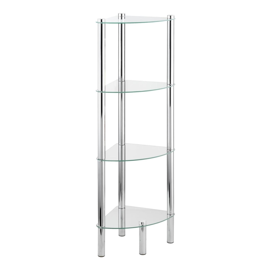 WENKO 15852100 - Reol YAGO 30x104 cm rustfrit stål/sølvfarvet/gennemsigtig