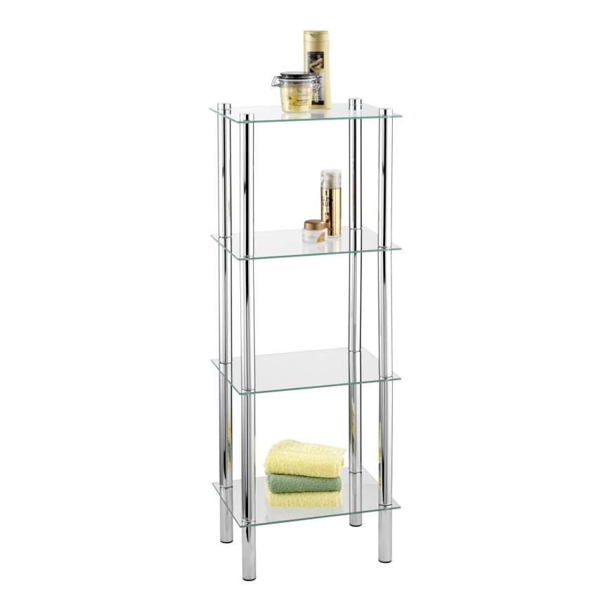 WENKO 15853100 - Reol YAGO 40x104 cm rustfrit stål/sølv/klar