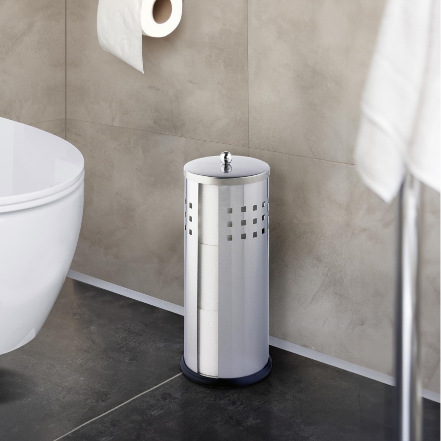 WENKO 16636100 - Toiletpapirholder ANCONA 13x34 cm rustfrit stål/sølv