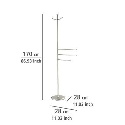 WENKO 16827100 - ADIAMO-stativ 28 x 170 cm, sølvfarvet