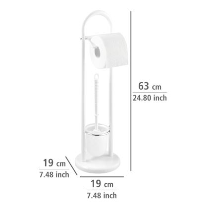 WENKO 17092100 - Toiletbørste SIENA 19x63 cm hvid/satin