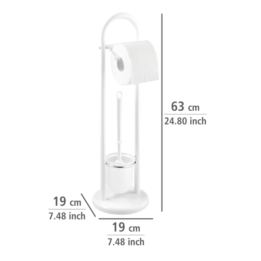 WENKO 17092100 - Toiletbørste SIENA 19x63 cm hvid/satin