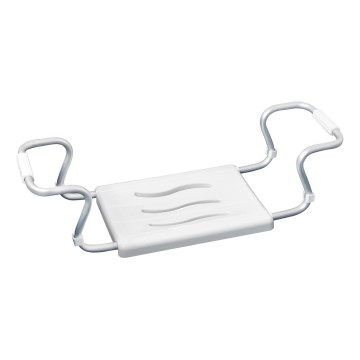 WENKO 17930100-Badekarsæde SECURA 26x18 cm hvid/sølv