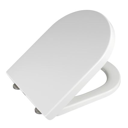 WENKO 18396100-WC WC-sæde PALMA 46,5x35,7 cm hvid/sølv
