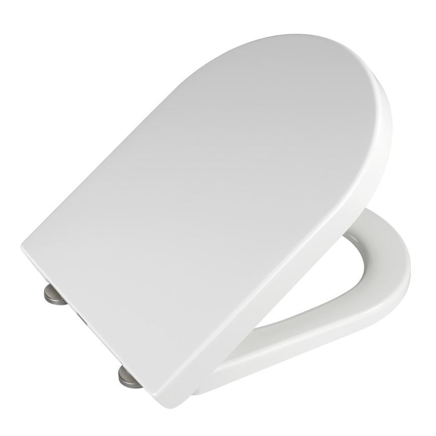 WENKO 18396100-WC WC-sæde PALMA 46,5x35,7 cm hvid/sølv