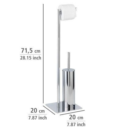 WENKO 18562100 - WC-børste RECCO 20x71,5 cm, poleret krom