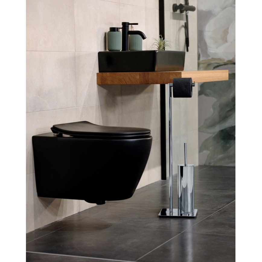 WENKO 18562100 - WC-børste RECCO 20x71,5 cm, poleret krom