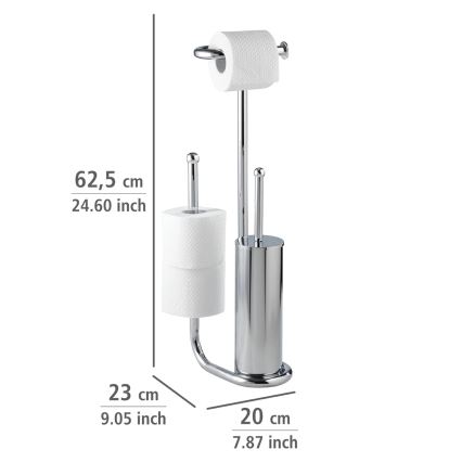 WENKO 18730100 - WC-børste UNIVERSALO 20x62,5 cm blank krom