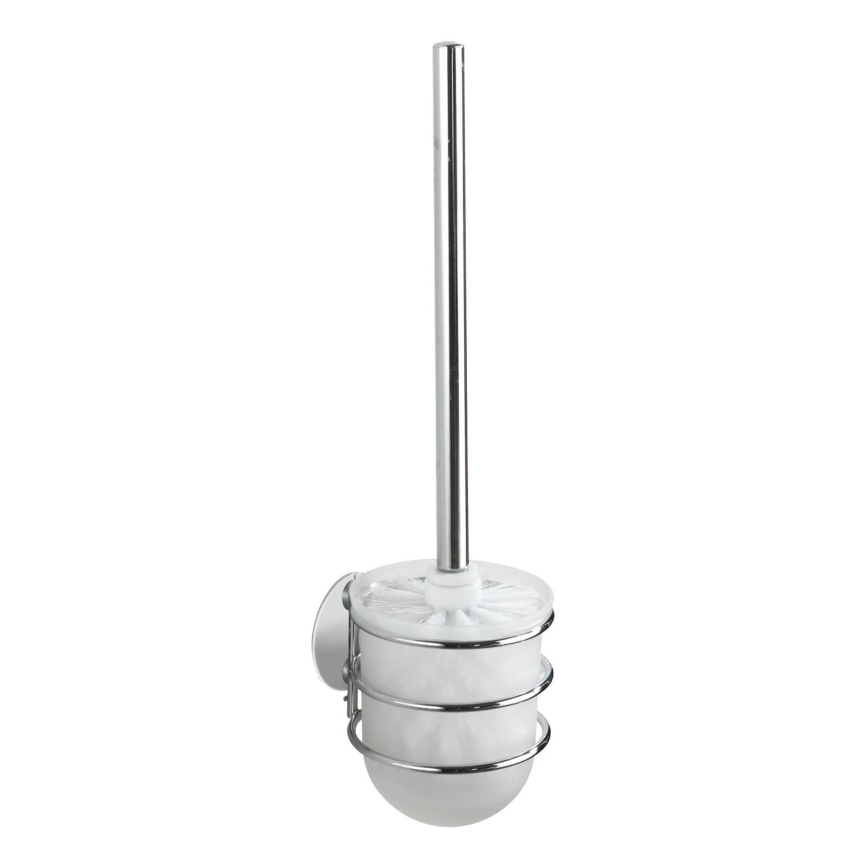 WENKO 18768100-WC-sæt TURBO-LOC RUND STÅL 10 x 37,5 cm blank krom/hvid