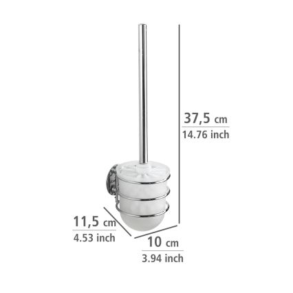 WENKO 18768100-WC-sæt TURBO-LOC RUND STÅL 10 x 37,5 cm blank krom/hvid