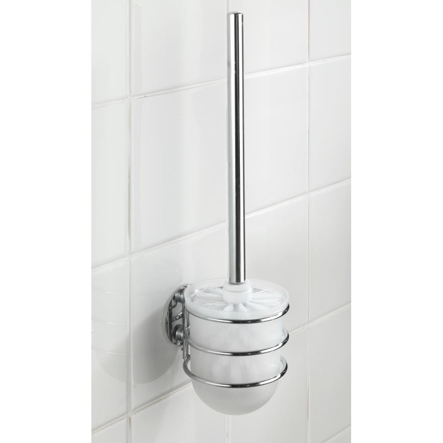 WENKO 18768100-WC-sæt TURBO-LOC RUND STÅL 10 x 37,5 cm blank krom/hvid