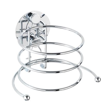 WENKO 18770100-Hårtørrerholder TURBO-LOC RUND STÅL 14x11,5 cm blank krom