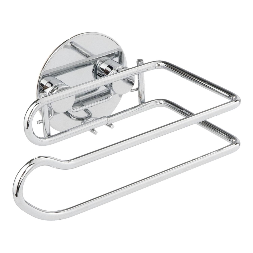 WENKO 18774100-Toiletpapirholder TURBO-LOC RUND STÅL 14x9 cm krom