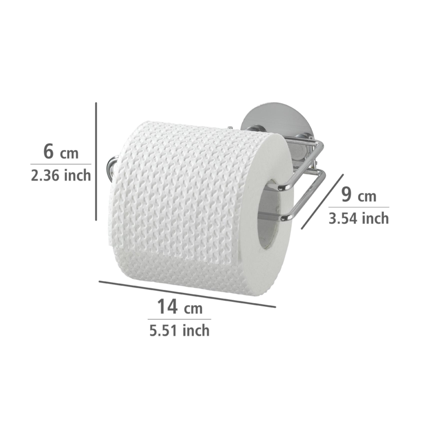 WENKO 18774100-Toiletpapirholder TURBO-LOC RUND STÅL 14x9 cm krom