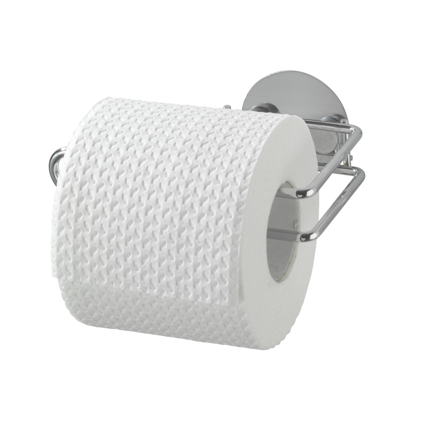 WENKO 18774100-Toiletpapirholder TURBO-LOC RUND STÅL 14x9 cm krom