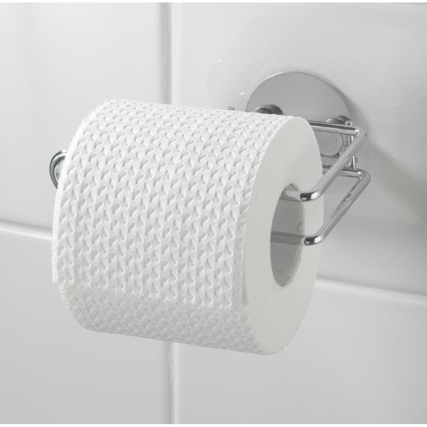 WENKO 18774100-Toiletpapirholder TURBO-LOC RUND STÅL 14x9 cm krom