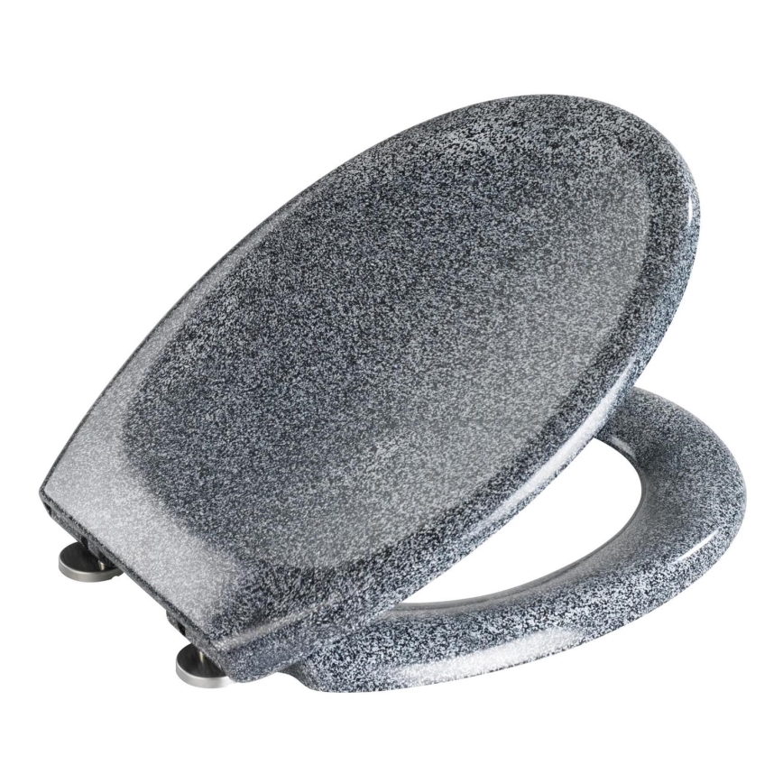 WENKO 18902100-WC sæde OTTANA 44,5x37,5 cm granit/grå/sølv