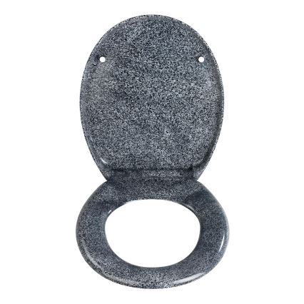 WENKO 18902100-WC sæde OTTANA 44,5x37,5 cm granit/grå/sølv