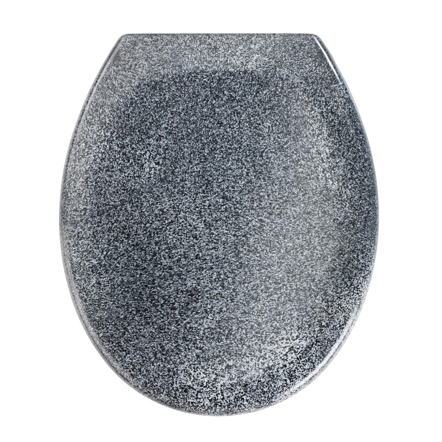 WENKO 18902100-WC sæde OTTANA 44,5x37,5 cm granit/grå/sølv