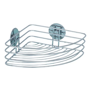 WENKO 18913100-Hylde TURBO-LOC RUND STÅL 26,5x20 cm blank krom
