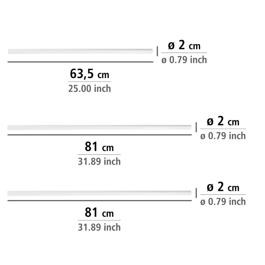 WENKO 19214100 - UNIVERSAL-stang 2x2 cm hvid