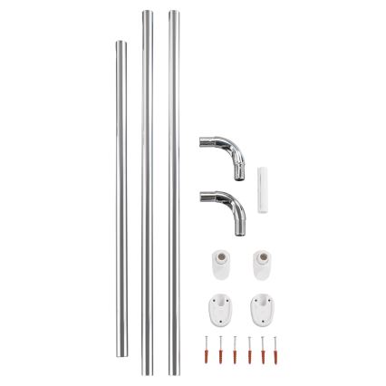 WENKO 19218100 - UNIVERSAL-stang 2,5x2,5 cm krom/hvid