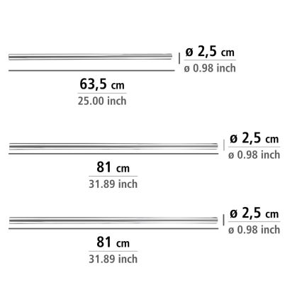 WENKO 19218100 - UNIVERSAL-stang 2,5x2,5 cm krom/hvid