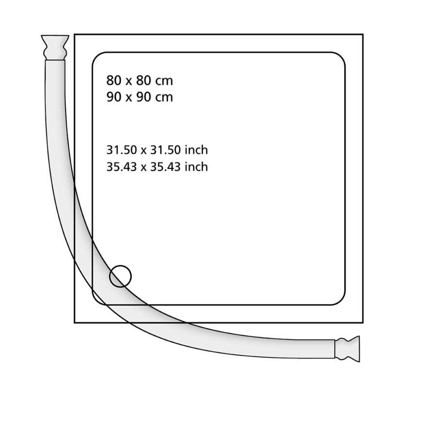 WENKO 19219100 - Brusestang 80x90 cm hvid