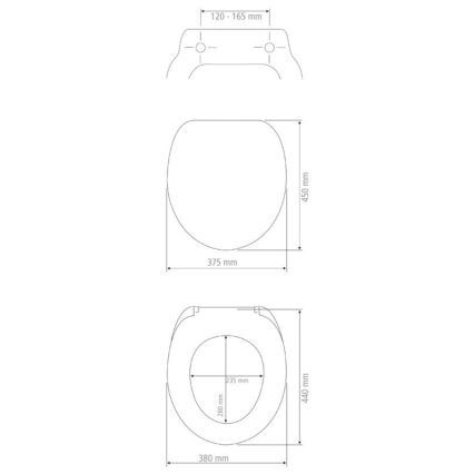 WENKO 19539100-WC toiletsæde VIGONE 37,5x45 cm hvid/sølv
