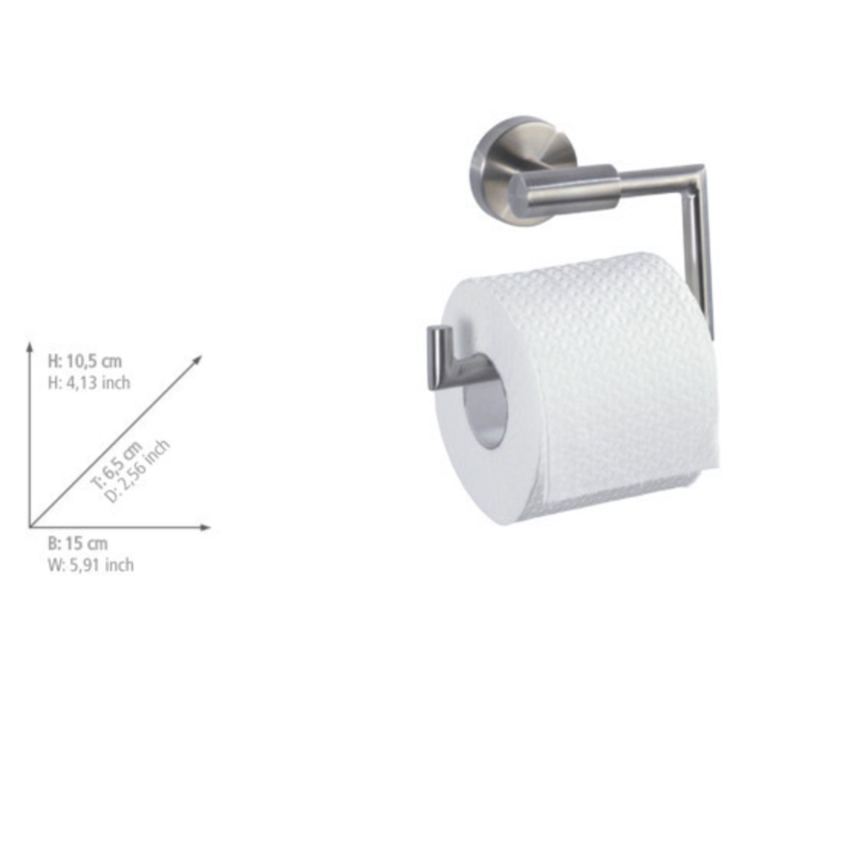 WENKO 19612100 - Toiletpapirholder BOSIO MATT 15x10,5 cm rustfrit stål/sølv