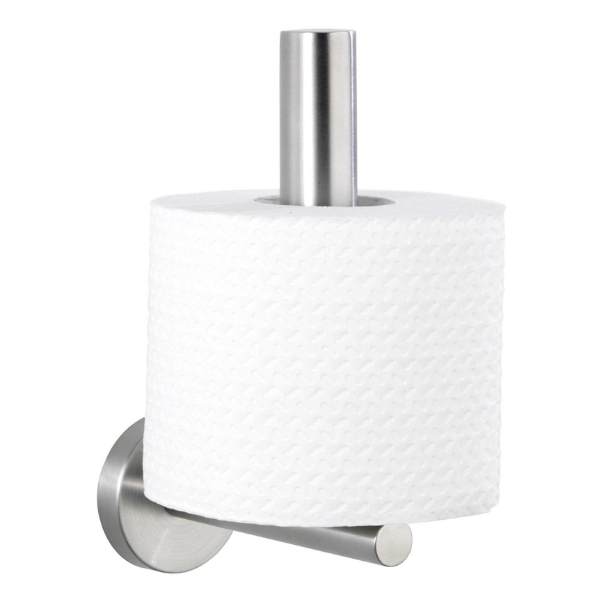 WENKO 19613100 - Toiletpapirholder BOSIO MATT 8x18 cm rustfrit stål/sølv
