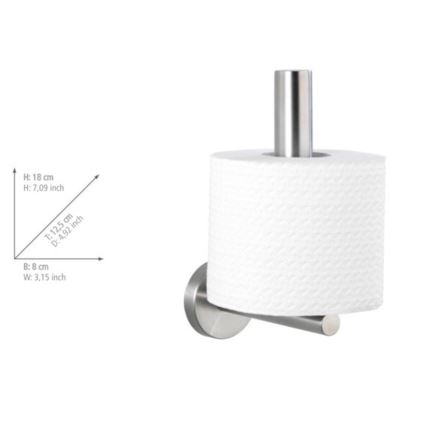 WENKO 19613100 - Toiletpapirholder BOSIO MATT 8x18 cm rustfrit stål/sølv