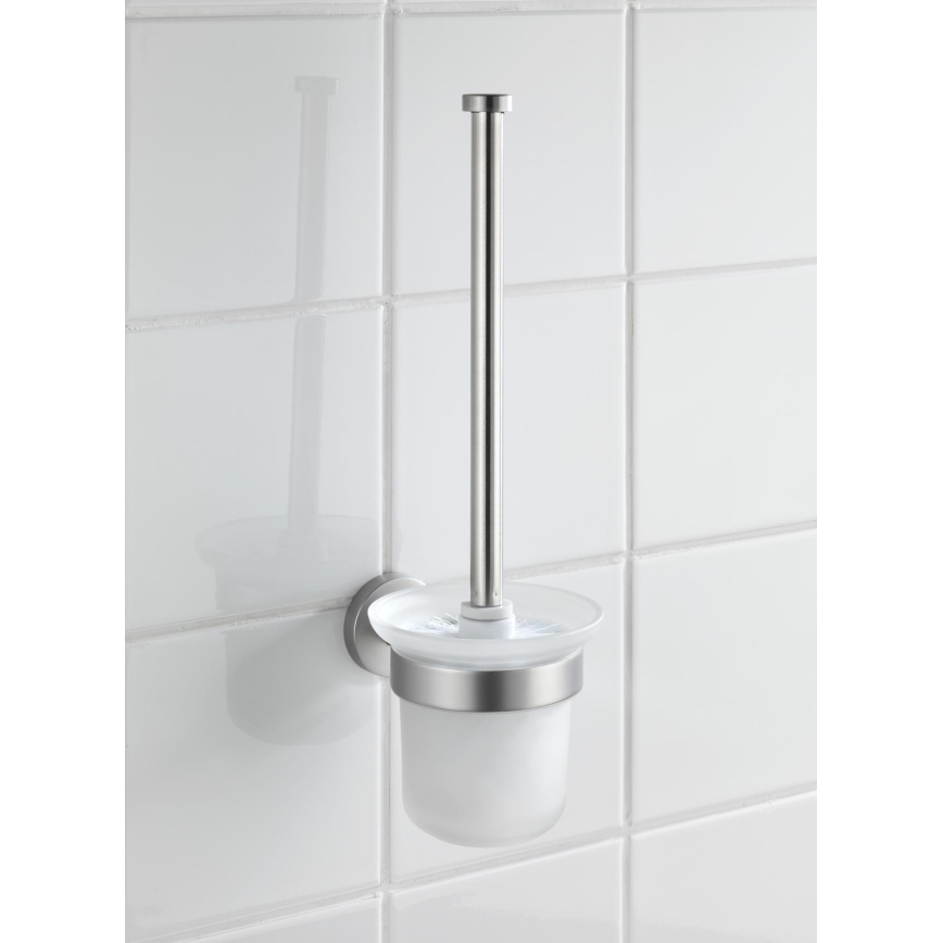 WENKO 19614100 - WC-børste BOSIO MATT 10x14 cm rustfrit stål/sølv/satin
