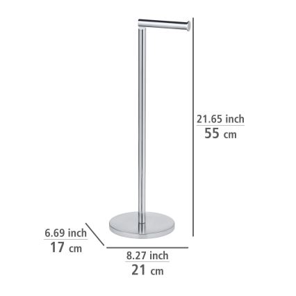 WENKO 19637100 - Toiletpapirholder 21x55 cm i rustfrit stål/sølv