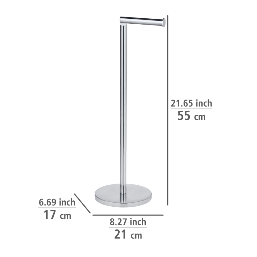 WENKO 19637100 - Toiletpapirholder 21x55 cm i rustfrit stål/sølv