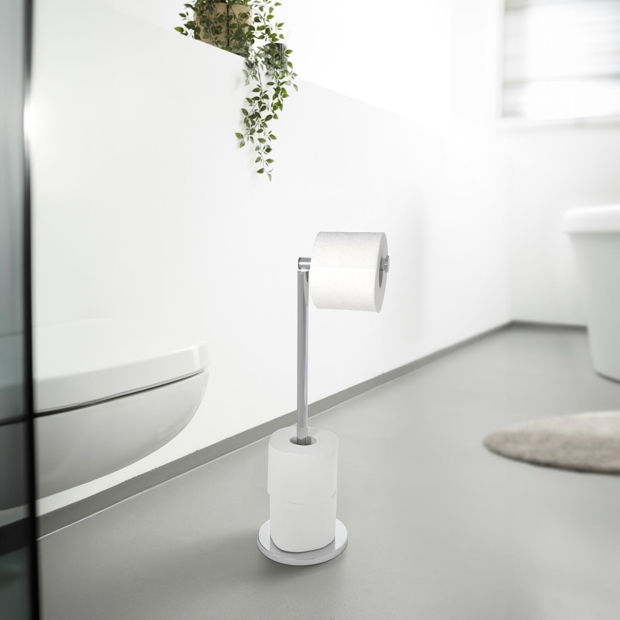 WENKO 19637100 - Toiletpapirholder 21x55 cm i rustfrit stål/sølv