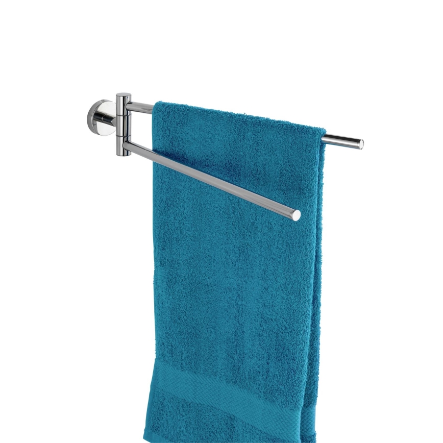 WENKO 20213100 - Håndklædeholder BOSIO SHINE 43 x 9 cm, rustfrit stål/sølv