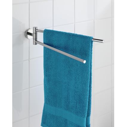 WENKO 20213100 - Håndklædeholder BOSIO SHINE 43 x 9 cm, rustfrit stål/sølv