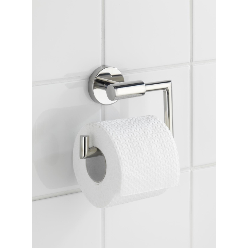 WENKO 20216100 - Toiletpapirholder BOSIO SHINE 15x10,5 cm rustfrit stål/sølv