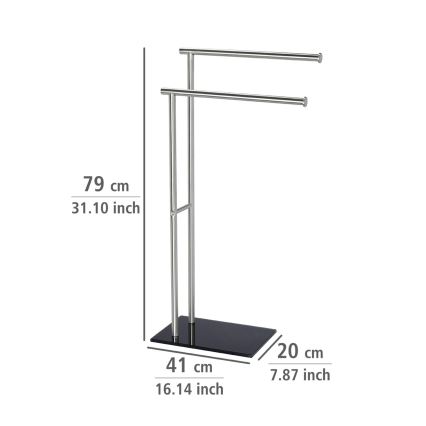 WENKO 20390100 - Håndklædestativ LIMA 41x79 cm rustfrit stål/satin/sort