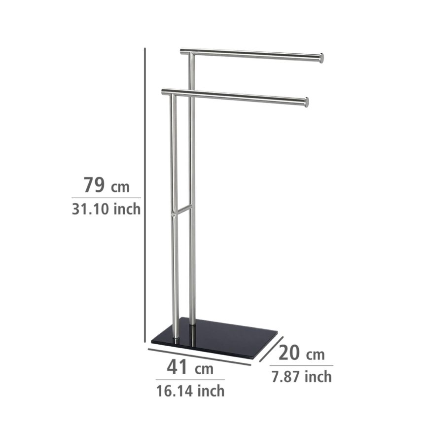 WENKO 20390100 - Håndklædestativ LIMA 41x79 cm rustfrit stål/satin/sort