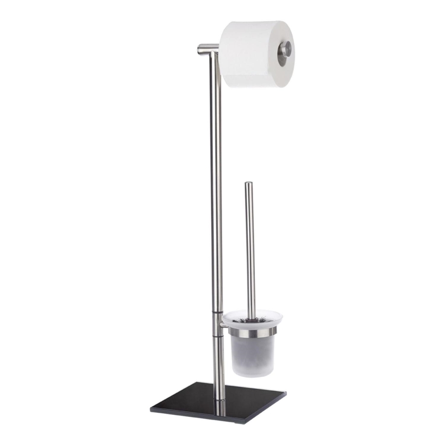 WENKO 20391100 - WC-børste LIMA 23,5x69 cm rustfrit stål/satinfinish/sort