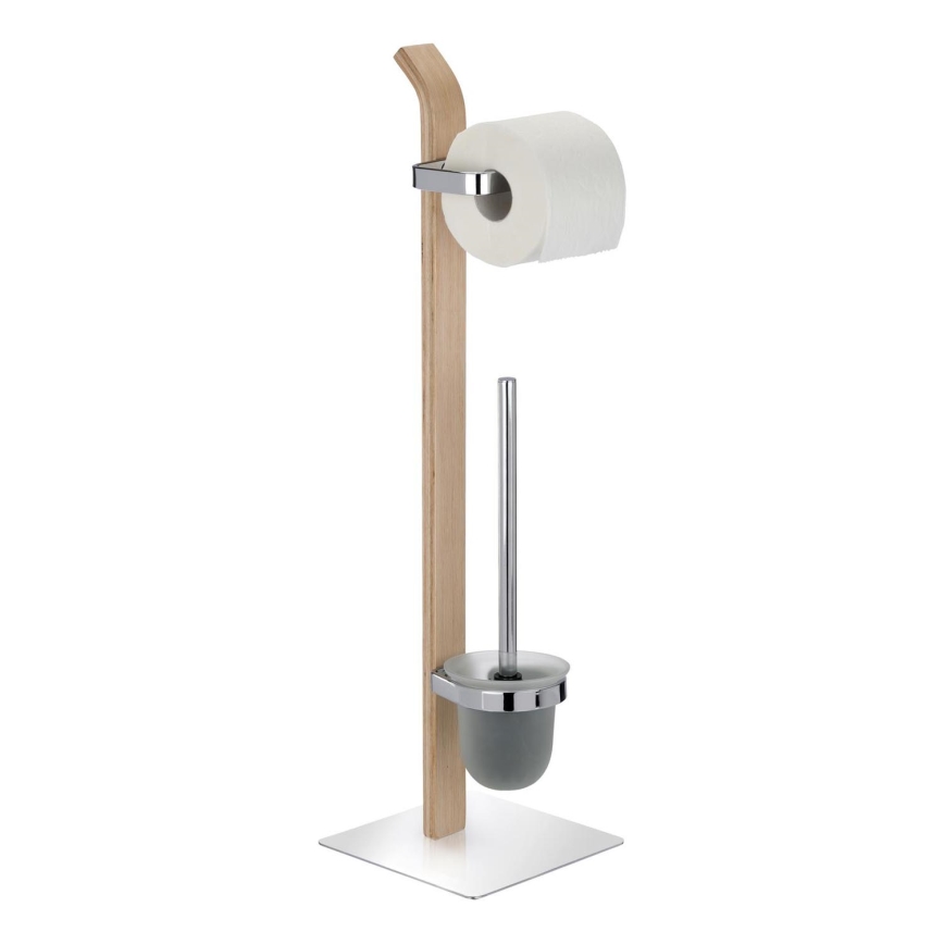 WENKO 20397100 - WC-børste SAMONA 20x71,5 cm krom/brun/satin