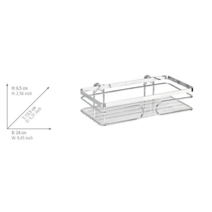 WENKO 20409100 - PREMIUM hylde i rustfrit stål 24 x 13,5 cm, rustfri/sølvfarvet