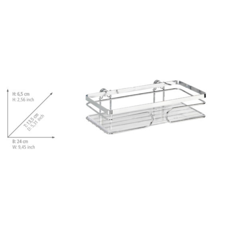 WENKO 20409100 - PREMIUM hylde i rustfrit stål 24 x 13,5 cm, rustfri/sølvfarvet