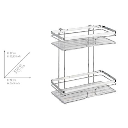 WENKO 20410100-PREMIUM hylde i rustfrit stål 24x27 cm rustfrit/sølv